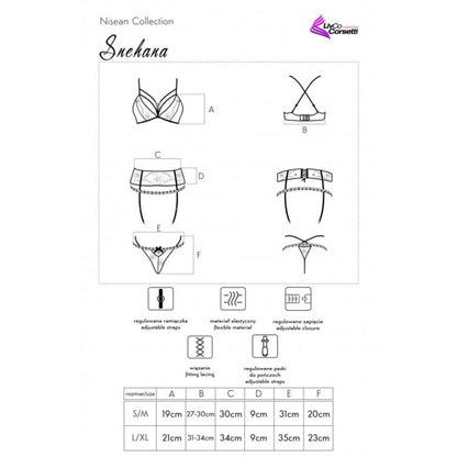 LIVCO CORSETTI FASHION - SNEHANA LC 90443 BRA + GARTER BELT + PANTY BLACK L/XL - My naughty haven #