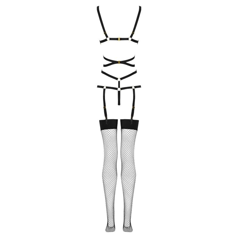 LIVCO CORSETTI FASHION - THIARA LC 20213 SET BODY + STOCKINGS BLACK S/M - My naughty haven #