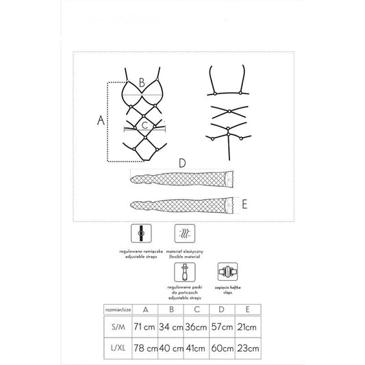 LIVCO CORSETTI FASHION - КОМПЛЕКТ THIARA LC 20213 БОДИ + ЧОРАПИ ЧЕРВЕНИ S/M