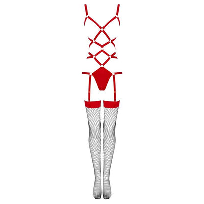 LIVCO CORSETTI FASHION - THIARA LC 20213 SET BODY + STOCKINGS RED S/M - My naughty haven #