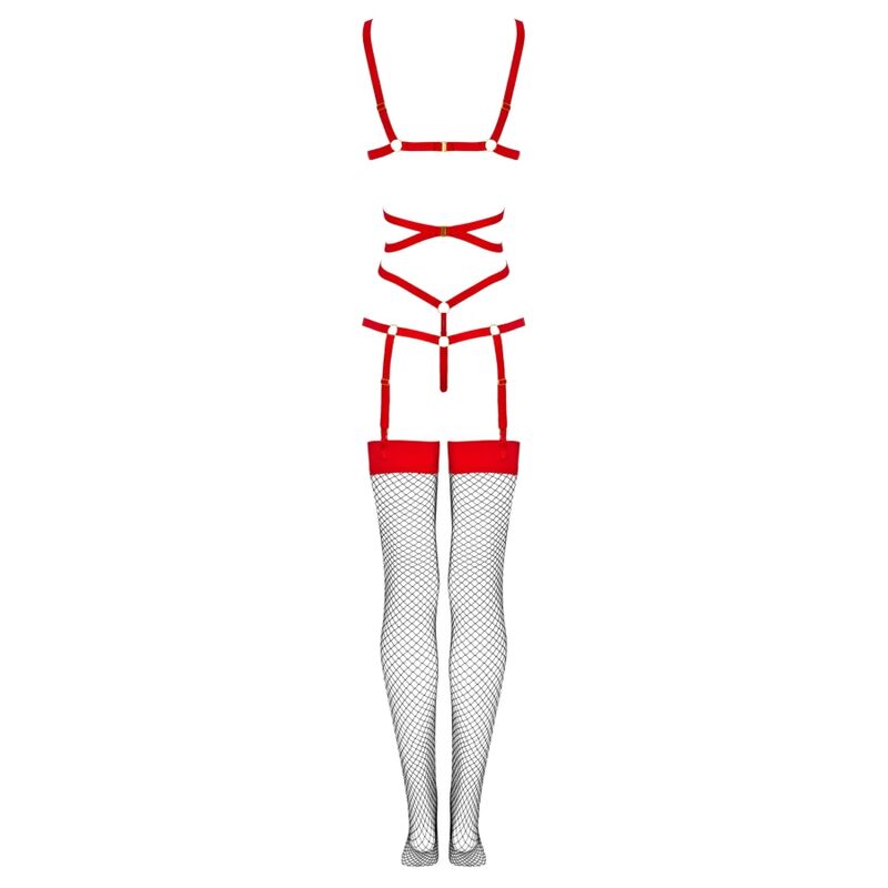 LIVCO CORSETTI FASHION - THIARA LC 20213 SET BODY + STOCKINGS RED S/M - My naughty haven #