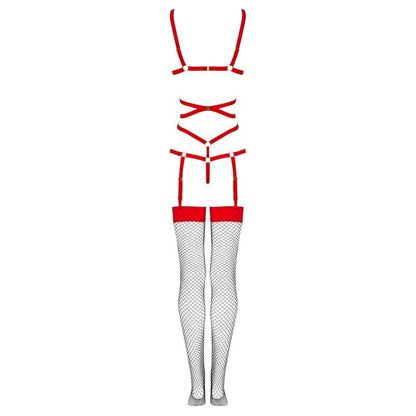LIVCO CORSETTI FASHION - THIARA LC 20213 SET BODY + STOCKINGS RED S/M - My naughty haven #