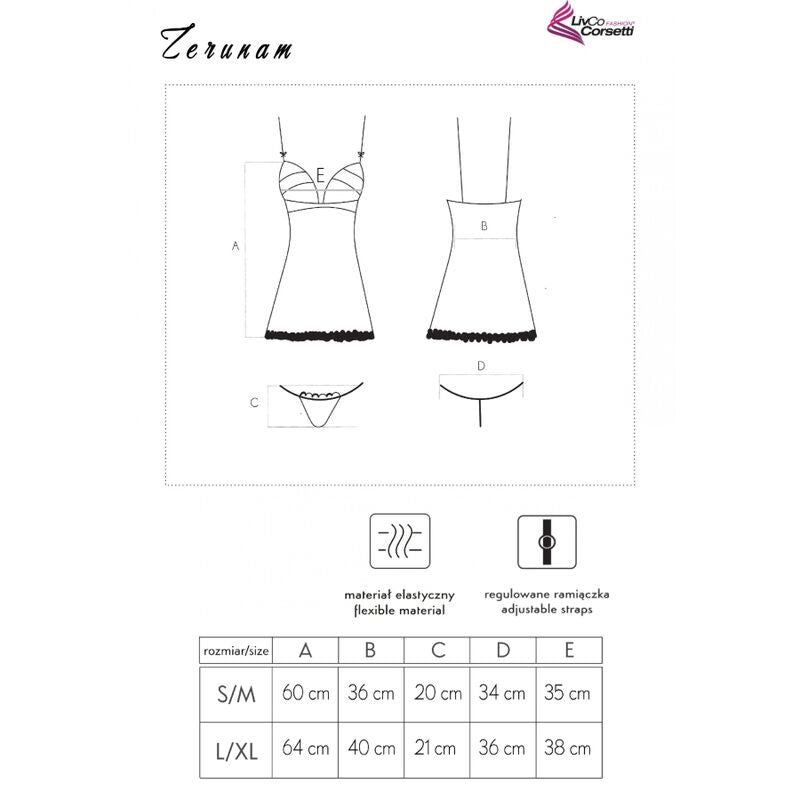 LIVCO CORSETTI FASHION - ZERUNAM SET BABYDOLL + BLACK THONG - My naughty haven #