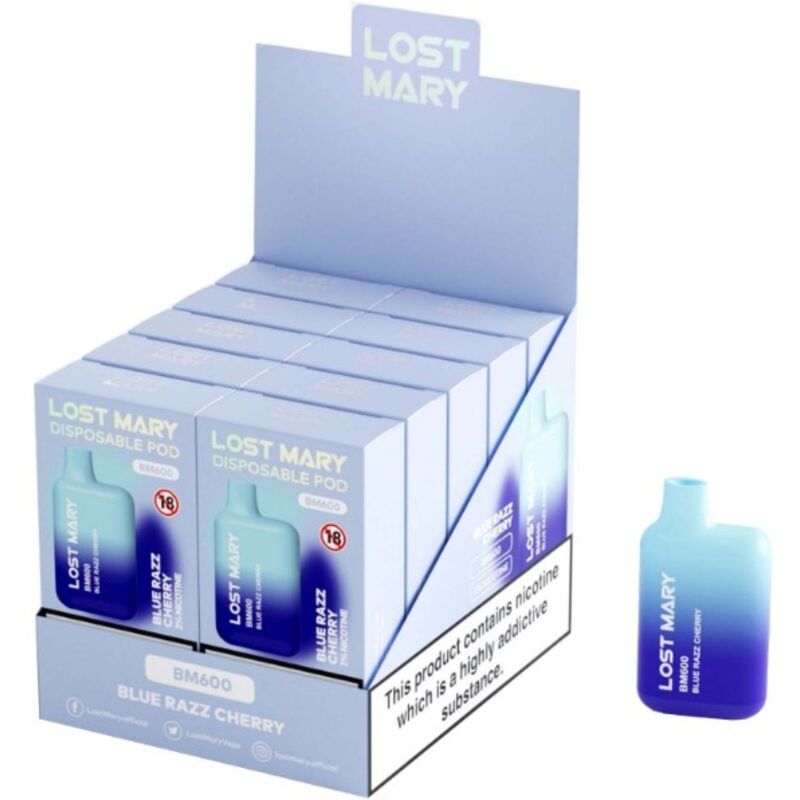 LOST MARY - BM600 NICOTINE VAPER 2% DISPOSABLE BLUE RAZZ CHERRY - My naughty haven #