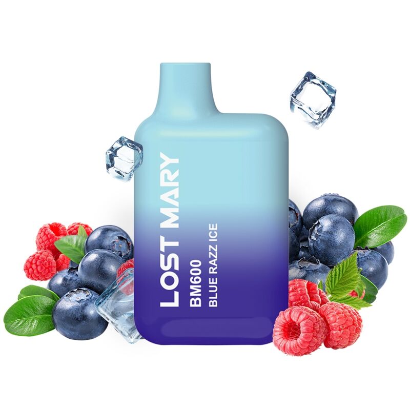 LOST MARY - BM600 NICOTINE VAPER 2% DISPOSABLE BLUE RAZZ ICE - My naughty haven #