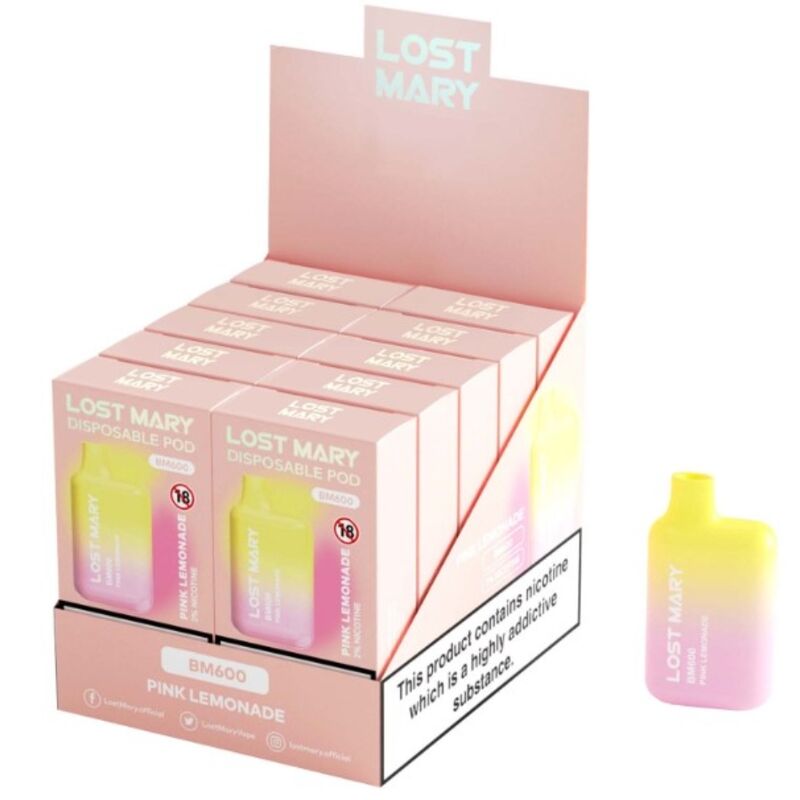 LOST MARY - BM600 NICOTINE VAPER 2% DISPOSABLE PINK LEMONADE - My naughty haven #