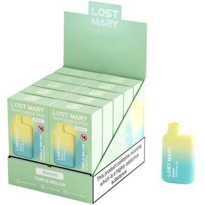LOST MARY - BM600 NICOTINE VAPER 2% DISPOSABLE TRIPLE MELON - My naughty haven #