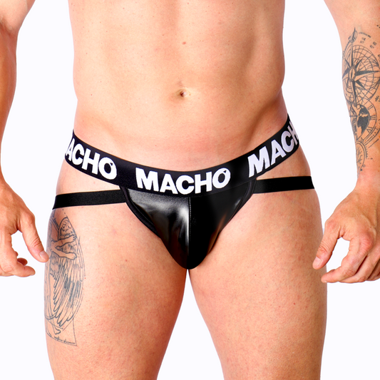 MACHO - MX25NC ДЖОКСТРАП (JOCKSTRAP) ОТ ЧЕРНА КОЖА, РАЗМЕР S