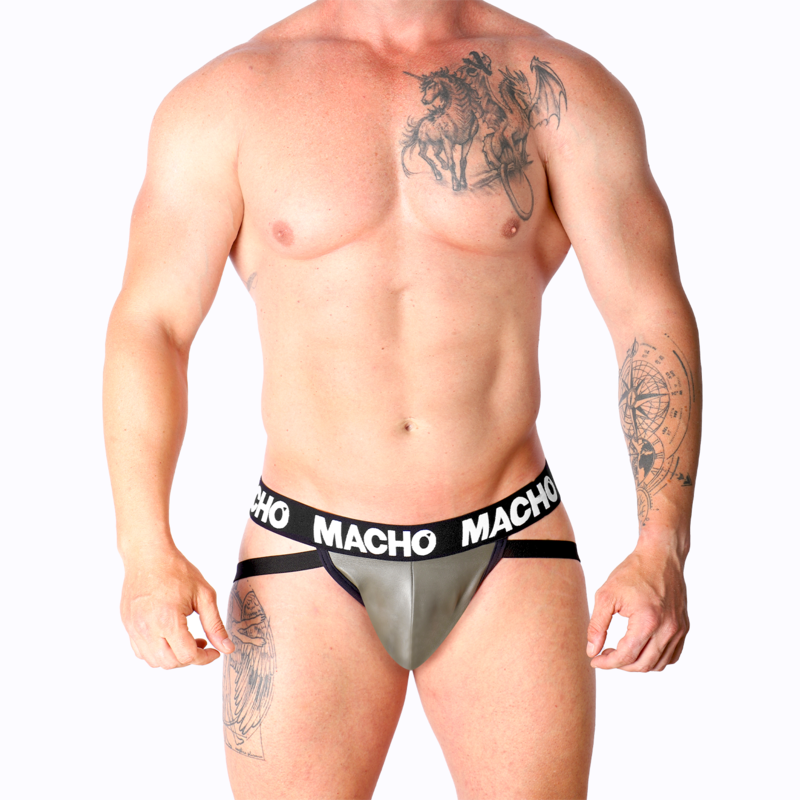MACHO - MX27GR JOCK LEATHER GRAY BEIGE S - My naughty haven #