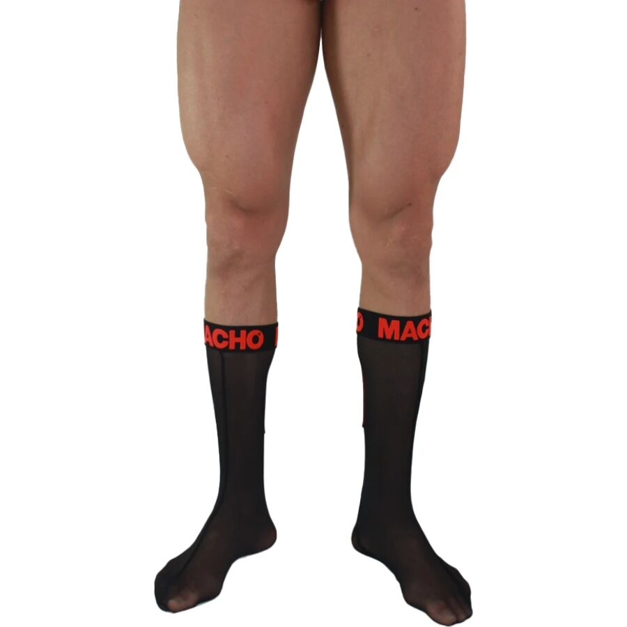 MACHO - THIN SOCKS ONE SIZE BLACK/RED - My naughty haven #