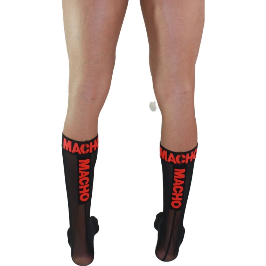 MACHO - THIN SOCKS ONE SIZE BLACK/RED - My naughty haven #