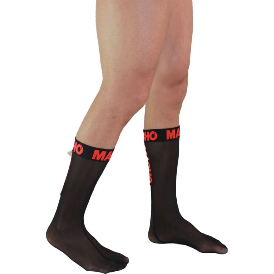 MACHO - THIN SOCKS ONE SIZE BLACK/RED - My naughty haven #