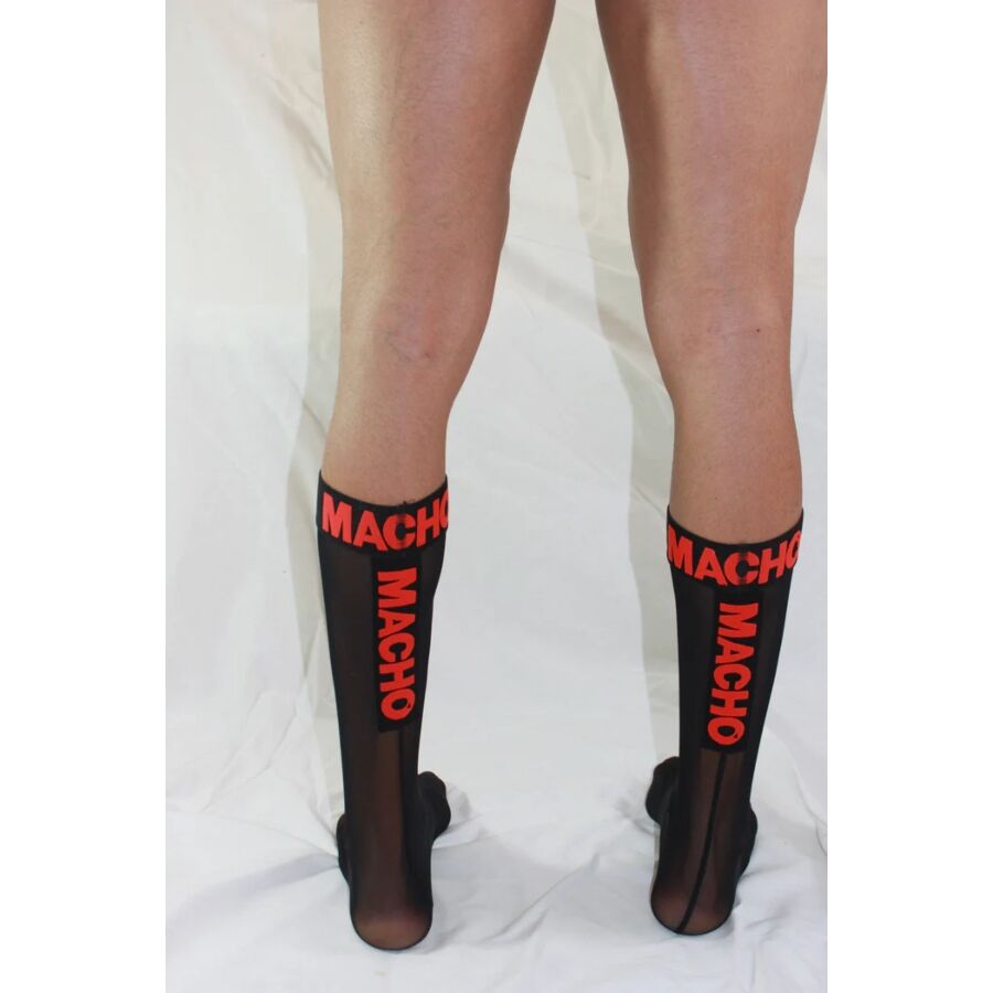 MACHO - THIN SOCKS ONE SIZE BLACK/RED - My naughty haven #