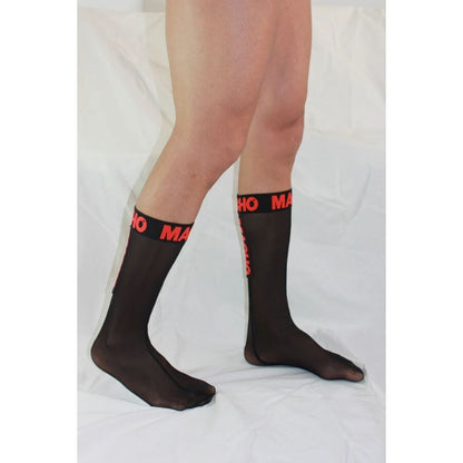 MACHO - THIN SOCKS ONE SIZE BLACK/RED - My naughty haven #