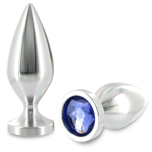 METAL HARD - ANAL PLUG ALIMINUM COLOR CRYSTAL LARGE 10.16CM - My naughty haven #