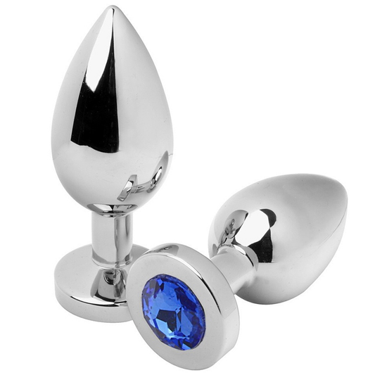 METAL HARD - ANAL PLUG DIAMOND BLUE MEDIUM 7.62CM - My naughty haven #