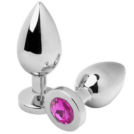 METAL HARD - ANAL PLUG DIAMOND PINK MEDIUM 7.62CM - My naughty haven #