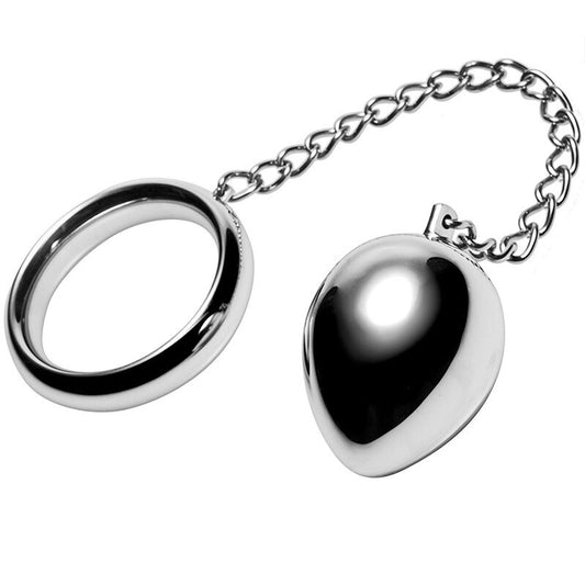 METAL HARD - COCK RING 50MM + CHAIN WITH METAL BALL - My naughty haven #