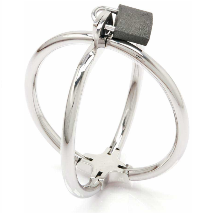 METAL HARD - CRISS CROSS HANDCUFF STAINLESS STEEL RESTRAINTS - My naughty haven #
