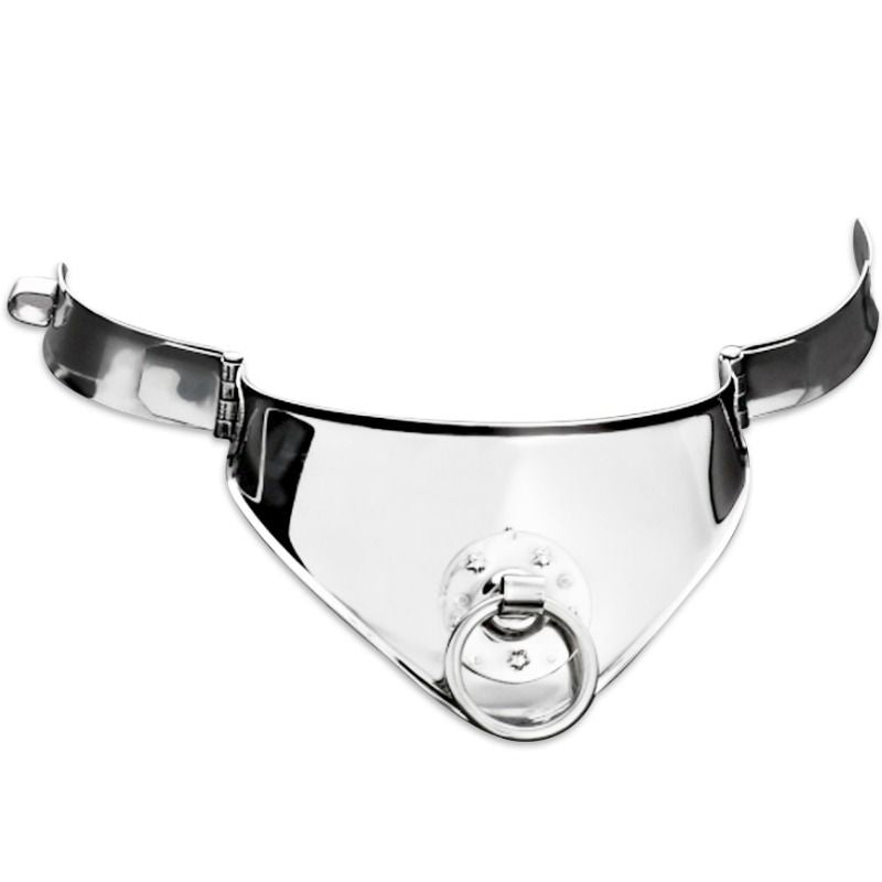 METAL HARD - RESTRAINT COLLAR WITH RING AND PADLOCK 12.5 CM - My naughty haven #