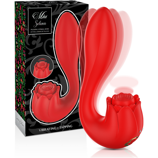 MIA - SELENA STIMULATOR VIBRATING + TAPPING RED - My naughty haven #