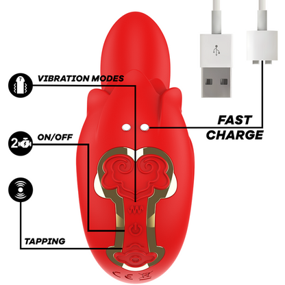 MIA - SELENA STIMULATOR VIBRATING + TAPPING RED - My naughty haven #