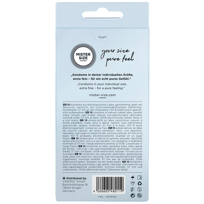 MISTER SIZE - CONDOM SIZE L 57 MM (10 UNITS) - My naughty haven #