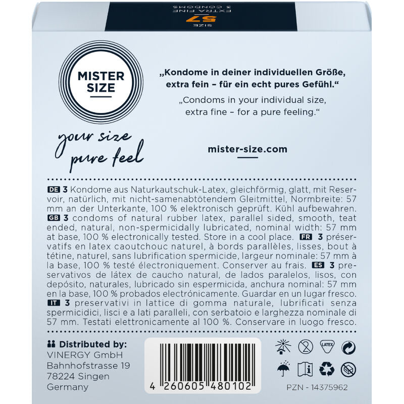 MISTER SIZE - CONDOM SIZE L 57 MM (3 UNITS) - My naughty haven #
