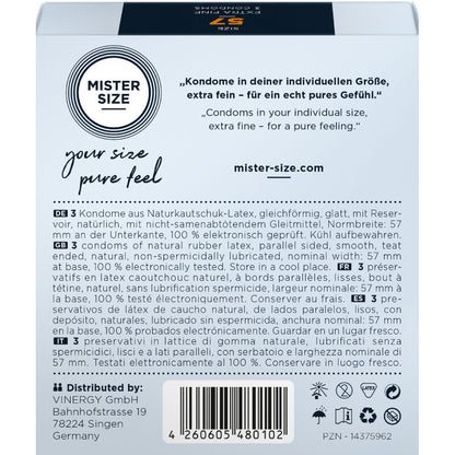 MISTER SIZE - CONDOM SIZE L 57 MM (3 UNITS) - My naughty haven #