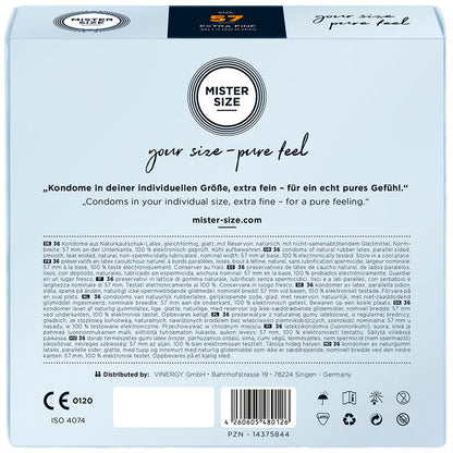 MISTER SIZE - CONDOM SIZE L 57 MM (36 UNITS) - My naughty haven #