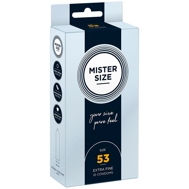 MISTER SIZE - CONDOM SIZE M 53 MM (10 UNITS) - My naughty haven #