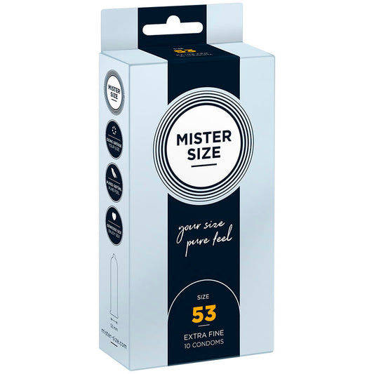 MISTER SIZE - CONDOM SIZE M 53 MM (10 UNITS) - My naughty haven #