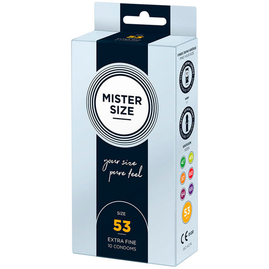 MISTER SIZE - CONDOM SIZE M 53 MM (10 UNITS) - My naughty haven #