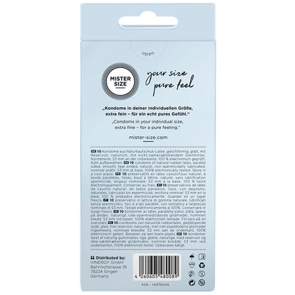 MISTER SIZE - CONDOM SIZE M 53 MM (10 UNITS) - My naughty haven #