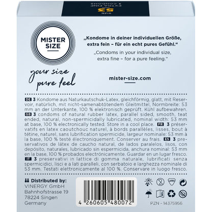 MISTER SIZE - CONDOM SIZE M 53 MM (3 UNITS) - My naughty haven #