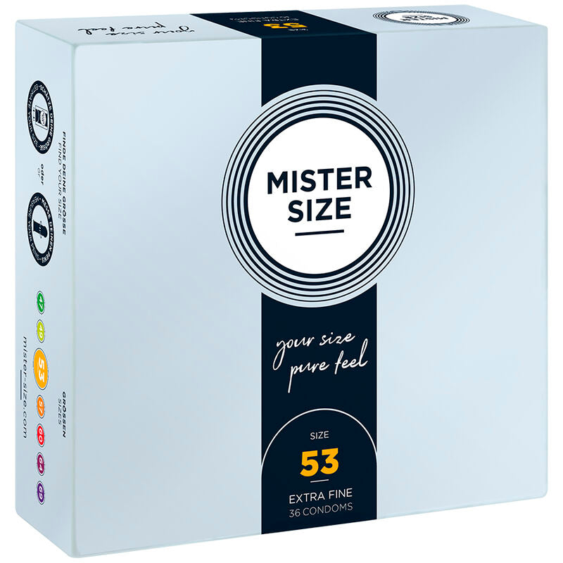 MISTER SIZE - CONDOM SIZE M 53 MM (36 UNITS) - My naughty haven #