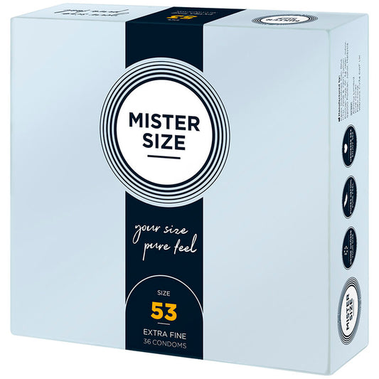 MISTER SIZE - CONDOM SIZE M 53 MM (36 UNITS) - My naughty haven #