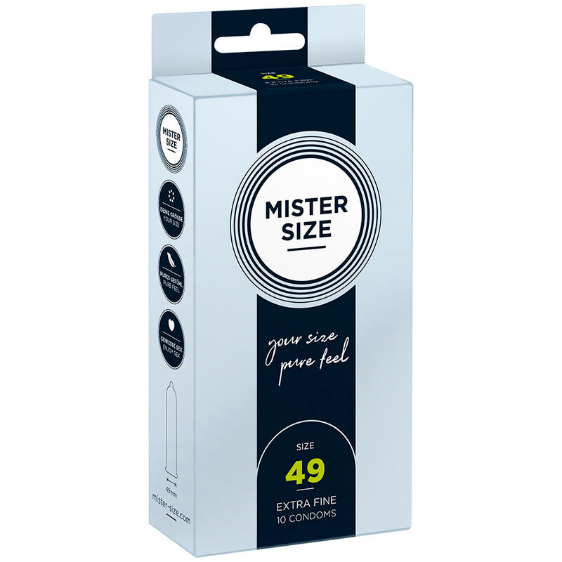 MISTER SIZE - CONDOM SIZE S 49 MM (10 UNITS) - My naughty haven #