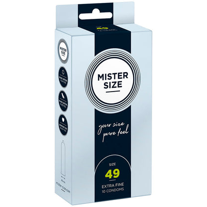 MISTER SIZE - CONDOM SIZE S 49 MM (10 UNITS) - My naughty haven #