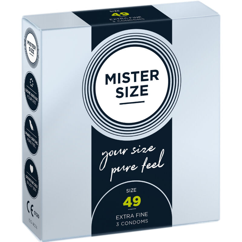 MISTER SIZE - CONDOM SIZE S 49 MM (3 UNITS) - My naughty haven #