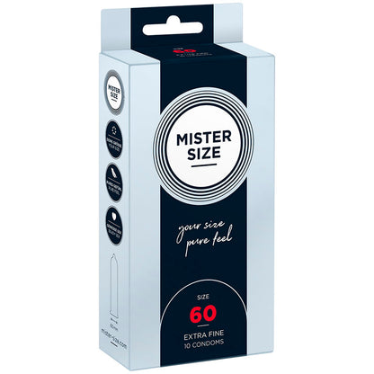 MISTER SIZE - CONDOM SIZE XL 60 MM (10 UNITS) - My naughty haven #