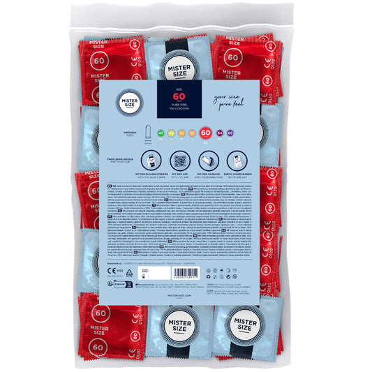 MISTER SIZE - CONDOM SIZE XL 60 MM (100 UNITS) - My naughty haven #
