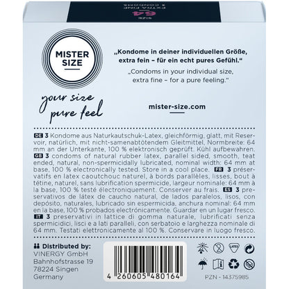 MISTER SIZE - CONDOMS SIZE XXL 64 MM (3 UNITS) - My naughty haven #