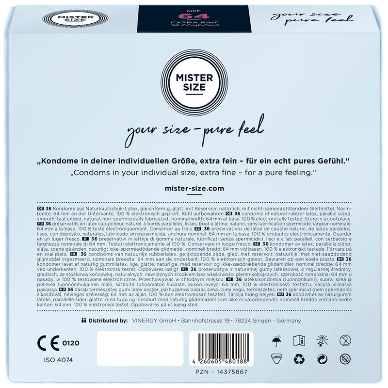 MISTER SIZE - CONDOMS SIZE XXL 64 MM (36 UNITS) - My naughty haven #
