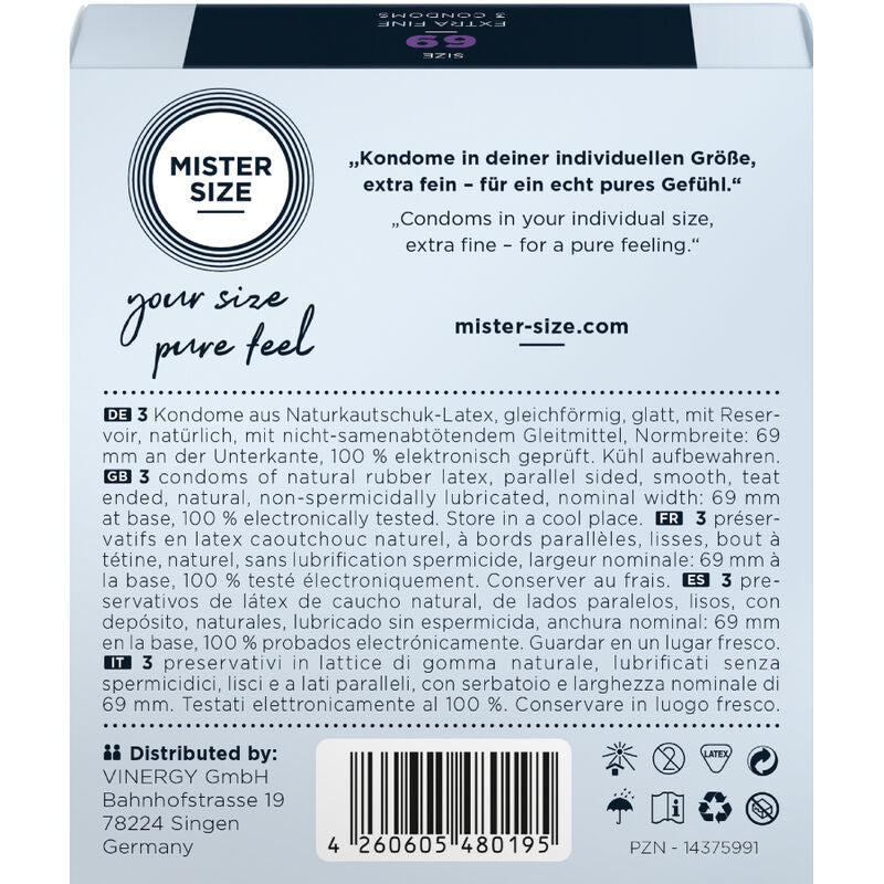MISTER SIZE - ПРЕЗЕРВАТИВИ РАЗМЕР XXXL 69 MM (3 БРОЙКИ)