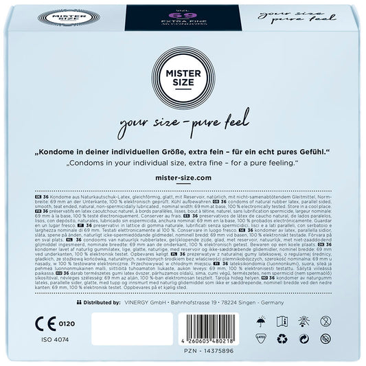 MISTER SIZE - ПРЕЗЕРВАТИВИ РАЗМЕР XXXL 69 MM (36 БРОЙКИ)
