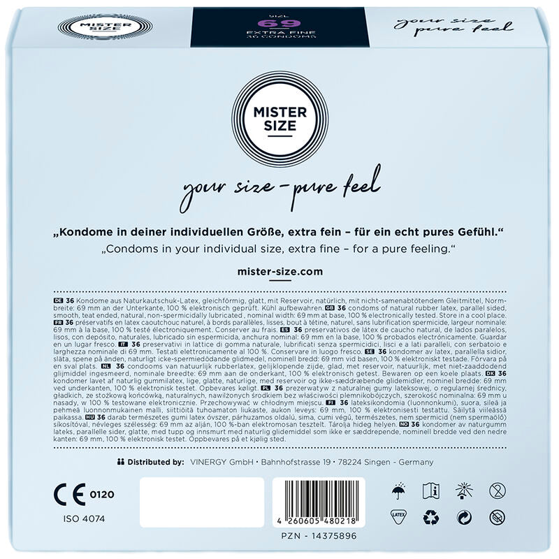 MISTER SIZE - CONDOMS SIZE XXXL 69 MM (36 UNITS) - My naughty haven #