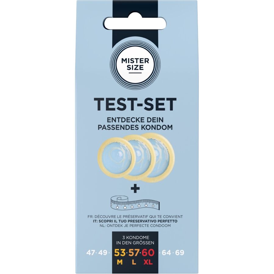MISTER SIZE - TEST SET 3 DIFFERENT SIZED CONDOMS + MEASURING TAPE - My naughty haven #