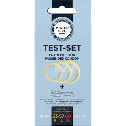 MISTER SIZE - TEST SET 3 DIFFERENT SIZED CONDOMS + MEASURING TAPE - My naughty haven #