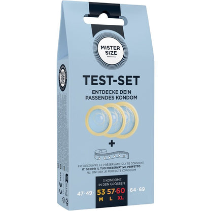 MISTER SIZE - TEST SET 3 DIFFERENT SIZED CONDOMS + MEASURING TAPE - My naughty haven #
